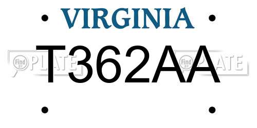 T362AA Virginia License Plate