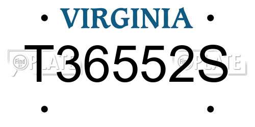 T36552S Virginia License Plate