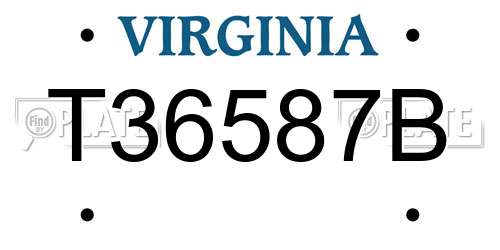 T36587B Virginia License Plate
