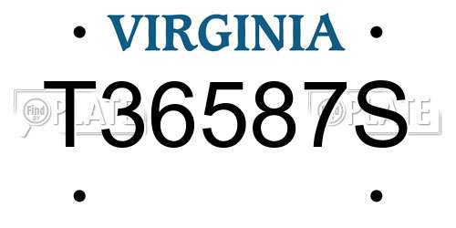 T36587S Virginia License Plate