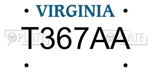 T367AA Virginia License Plate
