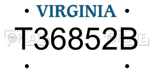T36852B Virginia License Plate