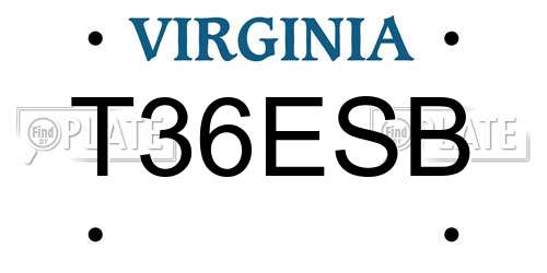 T36ESB Virginia License Plate