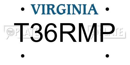 T36RMP Virginia License Plate