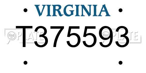 T375593 Virginia License Plate
