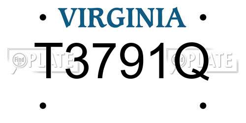 T3791Q Virginia License Plate