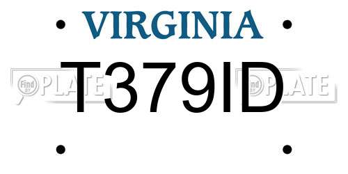 T379ID Virginia License Plate