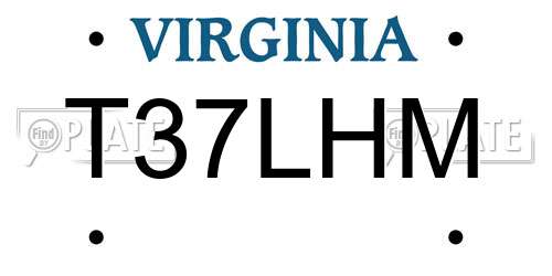 T37LHM Virginia License Plate