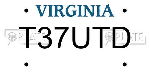 T37UTD Virginia License Plate