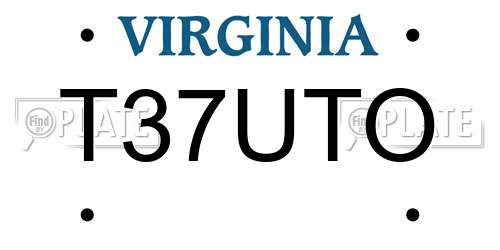 T37UTO Virginia License Plate