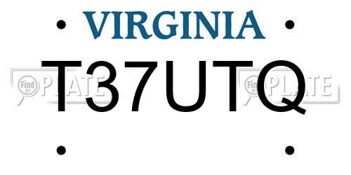 T37UTQ Virginia License Plate
