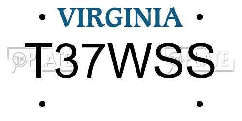 T37WSS Virginia License Plate
