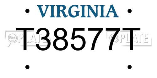 T38577T Virginia License Plate