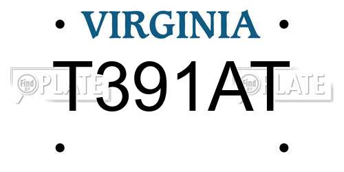 T391AT Virginia License Plate