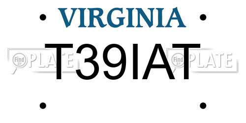 T39IAT Virginia License Plate