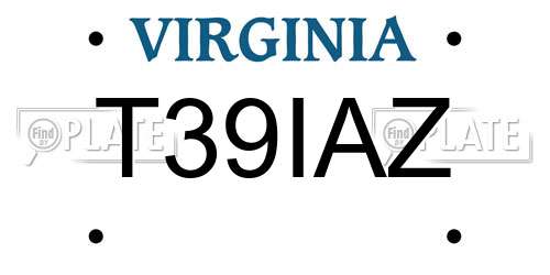 T39IAZ Virginia License Plate