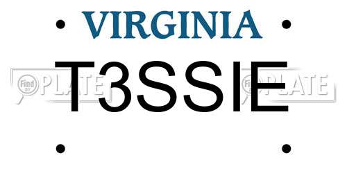 T3SSIE Virginia License Plate