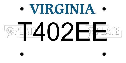 T402EE Virginia License Plate