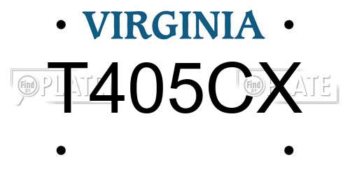 T405CX Virginia License Plate