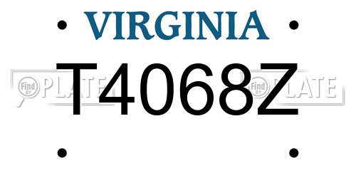 T4068Z Virginia License Plate