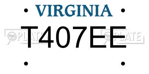 T407EE Virginia License Plate