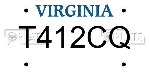 T412CQ Virginia License Plate