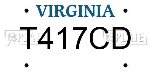 T417CD Virginia License Plate