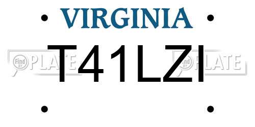 T41LZI Virginia License Plate