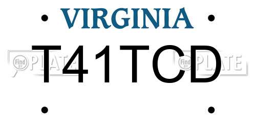 T41TCD Virginia License Plate