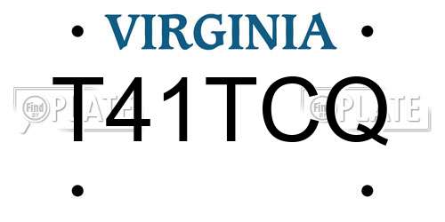 T41TCQ Virginia License Plate