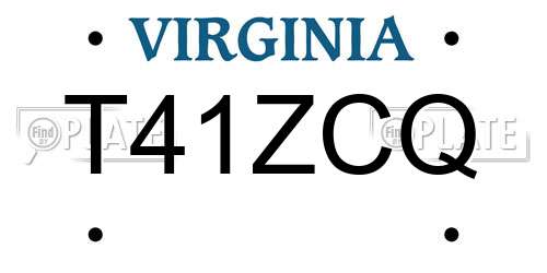 T41ZCQ Virginia License Plate