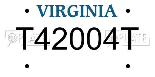 T42004T Virginia License Plate