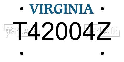 T42004Z Virginia License Plate