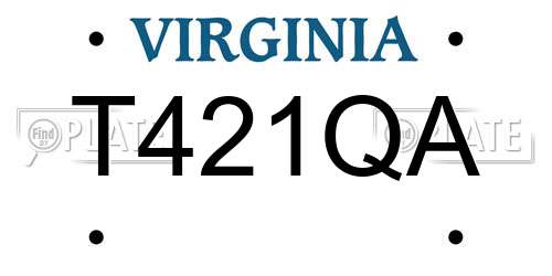 T421QA Virginia License Plate