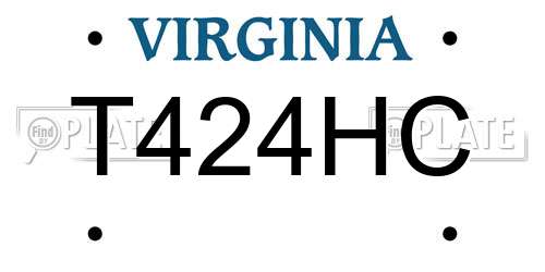 T424HC Virginia License Plate