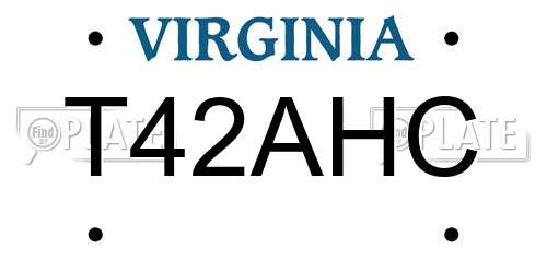 T42AHC Virginia License Plate