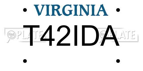 T42IDA Virginia License Plate