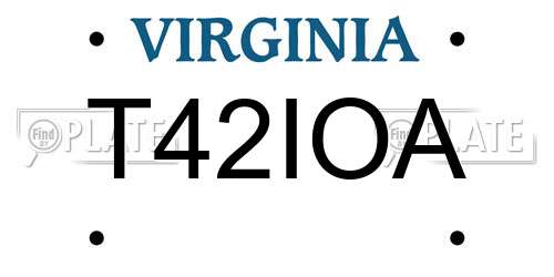 T42IOA Virginia License Plate