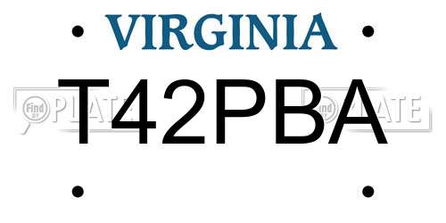T42PBA Virginia License Plate