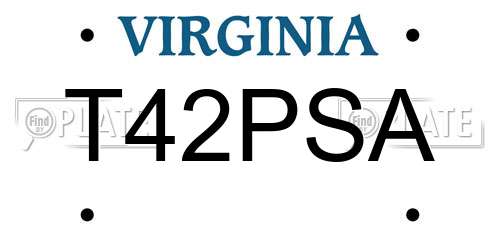 T42PSA Virginia License Plate