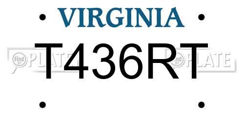 T436RT Virginia License Plate