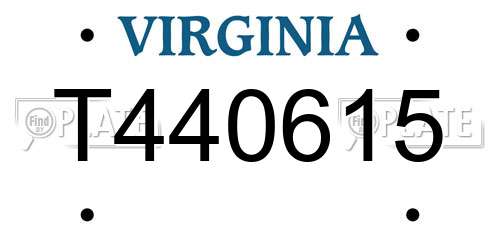 T440615 Virginia License Plate