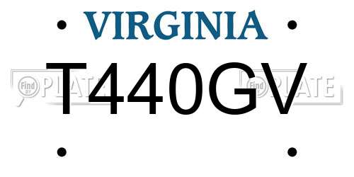 T440GV Virginia License Plate