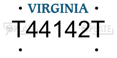 T44142T Virginia License Plate