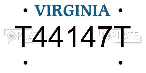 T44147T Virginia License Plate