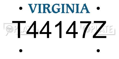 T44147Z Virginia License Plate