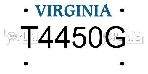 T4450G Virginia License Plate