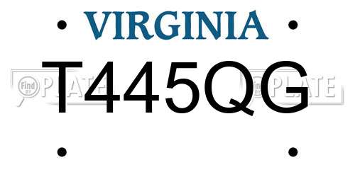 T445QG Virginia License Plate