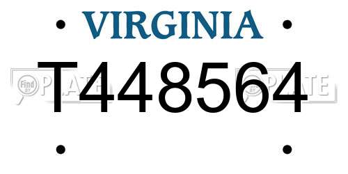 T448564 Virginia License Plate