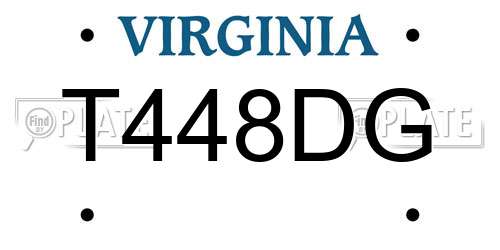T448DG Virginia License Plate